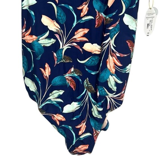 One Piece Swimsuit Woman’s Size 24W Mynah Leaves Tummy Control Medium Coverage - Picture 3 of 11